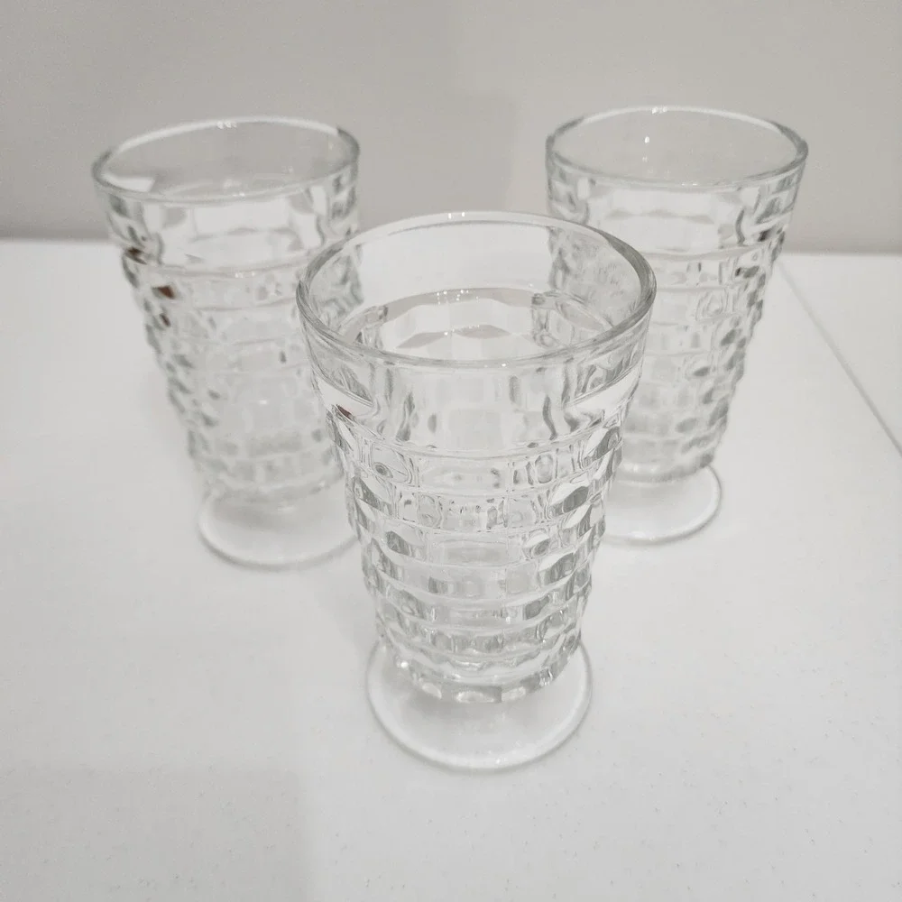 set of 3 Indiana glass Whitehall Cubist  6